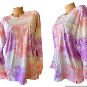 Pink Victoria Secret tie dye long sleeve small New with Tag